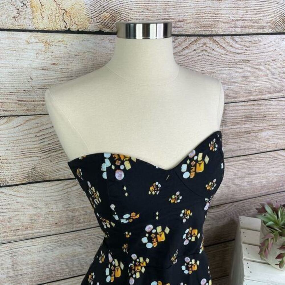 Dolce Vita Women’s Strapless Sweetheart Black Geometric‎ Dress Size Small - Picture 2 of 6